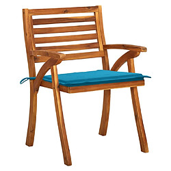 Acheter Maison Chic Lot de 8 Chaises de jardin,Fauteuil d'extérieur avec coussins Bois d'acacia solide -MN38077