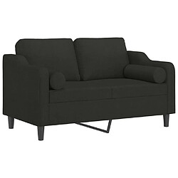 Avis Maison Chic Canapé 2 places avec oreillers,Sofa de Salon,Canapé droit décoratifs noir 120 cm tissu -GKD911998