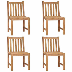 Avis Maison Chic Lot de 4 Chaises de jardin,Fauteuil d'extérieur avec coussins Bois de teck massif -MN99236