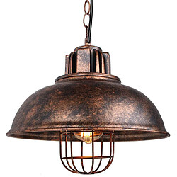 Suspension Luminaire Industrielle, STOEX Ø33CM Lustre Industriel Plafonnier Abat Suspension Luminaire Industrielle, STOEX Ø33CM Lustre Industriel Plafonnier Abat-jour en Métal Décoration Éclairage E27 pour Salon Cuisine Bar Loft (Rouille du Cuivre)