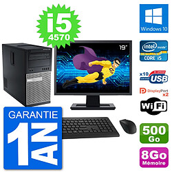 PC Tour Dell 7020 Ecran 19" Intel i5-4570 RAM 8Go Disque 500Go Windows 10 Wifi · Occasion 