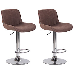 Non Lot de 2 tabourets de bar Lentini tissu chrome 