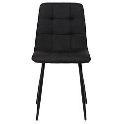 Decoshop26 Lot de 2 chaises de salle à manger en tissu noir pieds métal noir mat style moderne CDS101107 pas cher