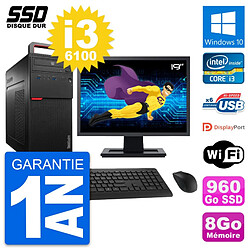 PC Tour Lenovo M700 Ecran 19" Intel i3-6100 RAM 8Go SSD 960Go Windows 10 Wifi · Occasion 