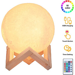 Avis Universal Lumière de lune 3D 15 cm 16 couleurs, USB rechargeable RGB Lumière de lune Touch Chambre Salon Café Anniversaire Noël Cadeau, (blanc chaud)