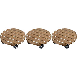 Esschert Garden Support à roulettes en bois pour plantes d'intérieur (Lot de 3).