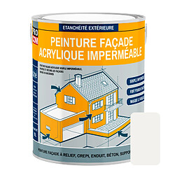 PRO COM Peinture façade PROCOM crépi, façade à relief, imperméabilisation et protection des façades - Durable jusqu'à 10 ans-2.5 litres-Calcaire (RAL 9003)