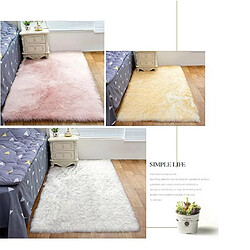 Avis LUUCOZK Tapis à poils longs en fausse fourrure pour chambre à coucher - Couleur pâte de haricot-80x180cm rectangulaire