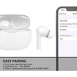 Avis Chrono Écouteurs sans fil, véritables écouteurs sans fil Bluetooth, contrôle tactile avec (étui de chargement sans fil inclus) IPX7 étanche TWS écouteurs stéréo intra-auriculaires, Mi intégré(Blanc)