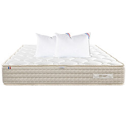 LUXURY LITERIE Matelas 140x200 cm, Sublime, 20 cm, mémoire de forme, ferme, face été/hiver + 2 oreillers