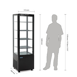 Acheter Vitrine Réfrigérée 4 Faces Vitrées - 235 L Noire - Polar