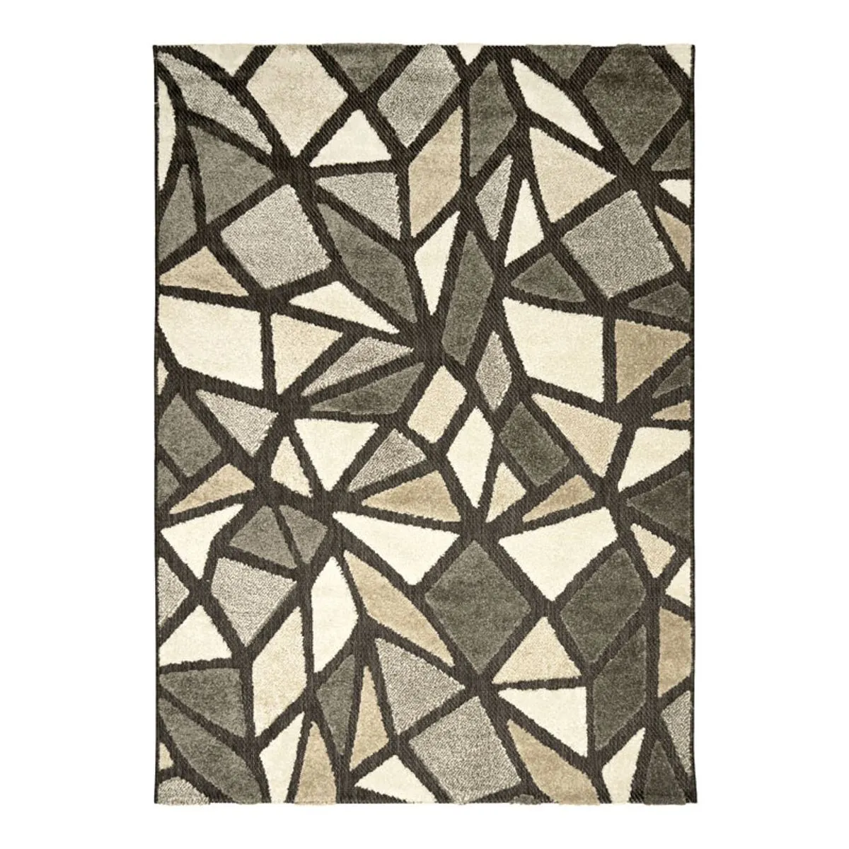 Thedecofactory DEHORS-DEDANS CUBISME - Tapis pour intérieur-extérieur gris et brun 120x170