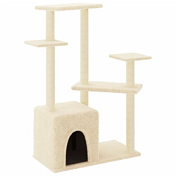 Arbre à chat avec griffoirs,niche pour chat en sisal crème 107,5 cm -MN52204