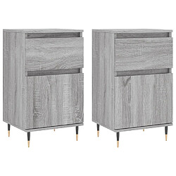 vidaXL Buffets 2 pcs sonoma gris 40x35x70 cm bois d'ingénierie