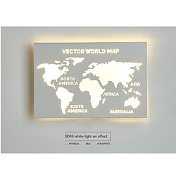 Acheter Universal Carte du monde Lampe de chevet Lampe murale LED tricolore, 220V TV fond Applique murale, Lumière LED créative personnalisée Lampe d'escalier, Noir