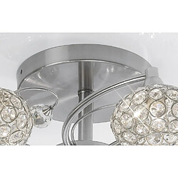 Acheter Luminaire Center Semi Plafonnier Cara 8 Ampoules nickel satiné/cristal