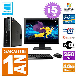 PC HP Compaq 8100 SFF Ecran 19" i5-650 RAM 4Go Disque 250Go Graveur DVD Wifi W7 - Occasion