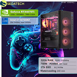 Sedatech PC Gamer Pro • Intel i7-14700KF • RTX4070Ti • 32Go DDR5 • 2To SSD M.2 • sans OS