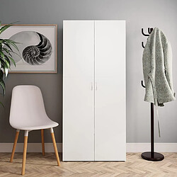 vidaXL Armoire à chaussures Blanc 80 x 35,5 x 180 cm Bois d'ingénierie