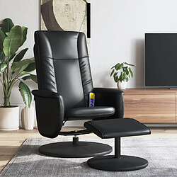 Maison Chic Fauteuil inclinable,Fauteuil luxe de relaxation de massage avec repose-pied noir similicuir -MN54620