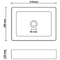 vidaXL Lavabo de luxe Blanc mat 41x30x12 cm Céramique pas cher