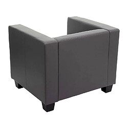 Mendler Fauteuil lounge chair Lille ~ similicuir, gris foncé pas cher