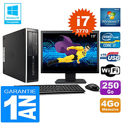 PC HP Compaq 8300 SFF Core I7-3770 Ram 4Go Disque 250 Go Wifi W7 Ecran 19" - Occasion