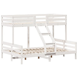 Vidaxl Lit superposé 90x200/140x200 cm blanc bois de pin massif