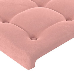 Maison Chic Tête de lit scandinave avec oreilles,meuble de chambre Rose 147x23x118/128 cm Velours -MN25401 pas cher