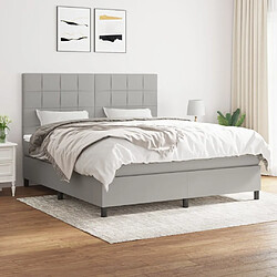 vidaXL Sommier à lattes de lit avec matelas Gris clair 180x200cm Tissu