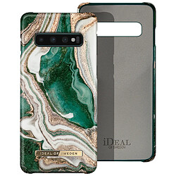 iDeal of Sweden Coque pour Samsung S10 Plus Marbré Luxe Ultra fine Golden Jade Marble Vert Foncé PROTECTION IDFCAW18-S10P-98 - Coque Fashion Golden Jade Marble G S10+