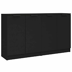 Maison Chic Ensemble de 2 Buffets,commode,console pour rangement Noir 60x30x70 cm Bois d'ingénierie -MN96801