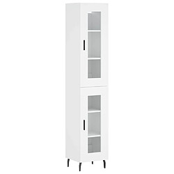 Maison Chic Buffet,Meuble de Rangement,commode pour salon,Cuisine Blanc 34,5x34x180 cm Bois d'ingénierie -MN96929