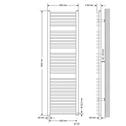 Avis LuxeBath Radiateur de salle de bain Sahara Raccord latéral sèche-serviettes Anthracite 50x180 cm