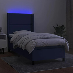 Avis Sommier à lattes et matelas LED,Cadre à lattes de lit pour Adulte Bleu 90x190 cm Tissu -MN57682