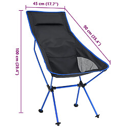 vidaXL Chaise de camping pliable PVC et aluminium Noir pas cher