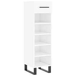 Maison Chic Armoire à chaussure 30x35x105 cm,Meuble à Chaussures Blanc brillant Bois ingénierie -MN92230