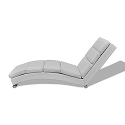 Avis vidaXL Chaise longue Blanc Similicuir