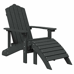 Avis Maison Chic Lot de 2 Chaises Adirondack avec repose-pieds PEHD Anthracite -GKD60277