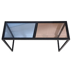 La Maison Du Canapé Console verre ESPRIT - Marron / Bleu - Noir