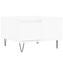 Maison Chic Table basse,Table Console Table d'appoint, Table pour salon blanc 55x55x36,5 cm bois d'ingénierie -MN55876