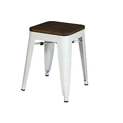 Urban Living Tabouret vintage Liv H46 cm - Blanc mat Urban Living - Tabouret vintage Liv H46 cm - Blanc mat - Industriel