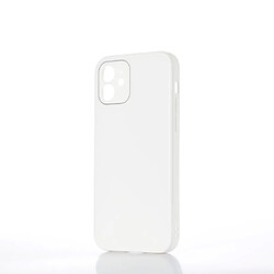 WE Coque de protection GLASS APPLE IPHONE 12 Blanc: Effet vernis contour mat anti-chocs anti-rayures - rigide 