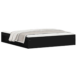 Maison Chic Lit adulte - Lit simple Cadre de lit,Structure du lit Contemporain noir 180x200 cm super king -MN88628