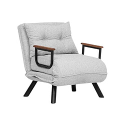 Hanah Home Fauteuil convertible en tissu effet bouclette Sando gris.