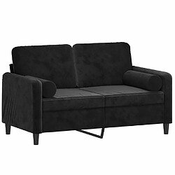 Avis Maison Chic Canapé 2 places avec oreillers,Sofa de Salon,Canapé droit décoratifs noir 120 cm velours -GKD898237