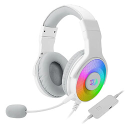 Redragon H350 Micro Casque Filaire Supra-Auriculaire Stéréo Jack 3.5mm Microphone Détachable Rétroéclairage RVB Dynamique Blanc 