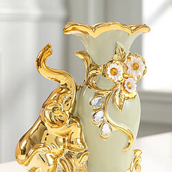 Acheter Éléphant Gauche De Décor De Bureau De Vases Floraux De Vase à Fleur En Céramique De Style Européen