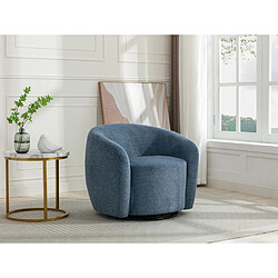 Vente-Unique Fauteuil pivotant en tissu texturé bleu VEREIDE 