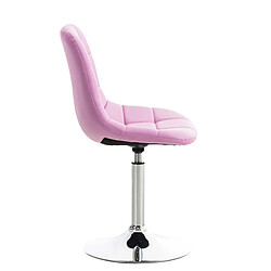 Avis Decoshop26 Lot de 2 chaises de salle à manger lounge pivotante en PVC rose et pieds trompette métal chromé 10_0001698